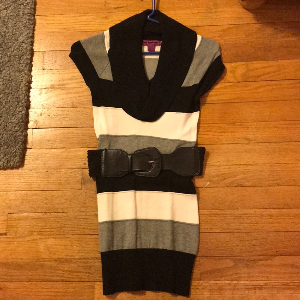 Black and white sweater dress